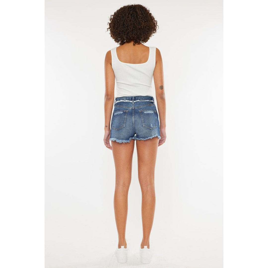 Kancan Distressed Button Fly Denim Shorts Image 7