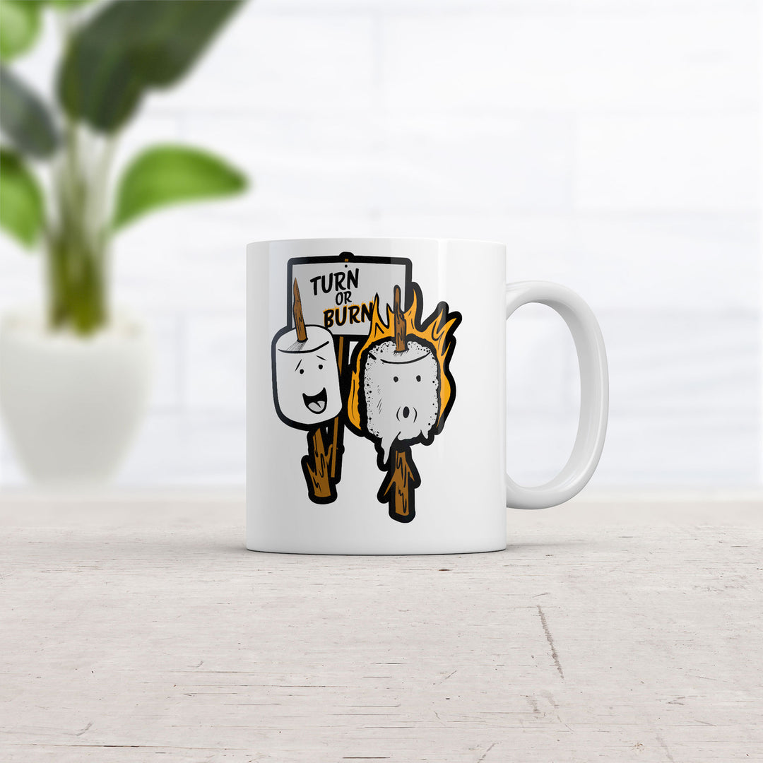 Turn Or Burn Mug Funny Camping Graphic Coffee Cup-11oz Image 2