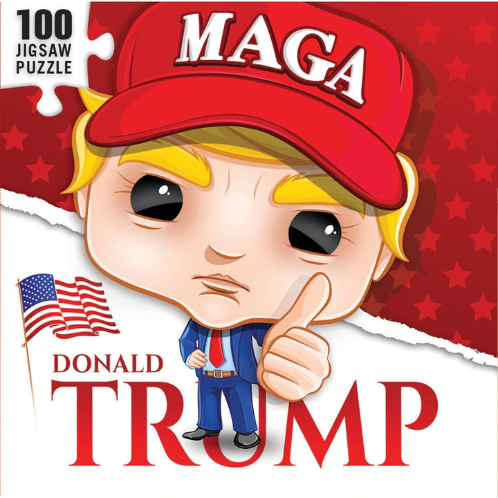 Donald Trump 100 Piece Jigsaw Puzzle Eco-Friendly Recycled Board Chibi Art Image 3