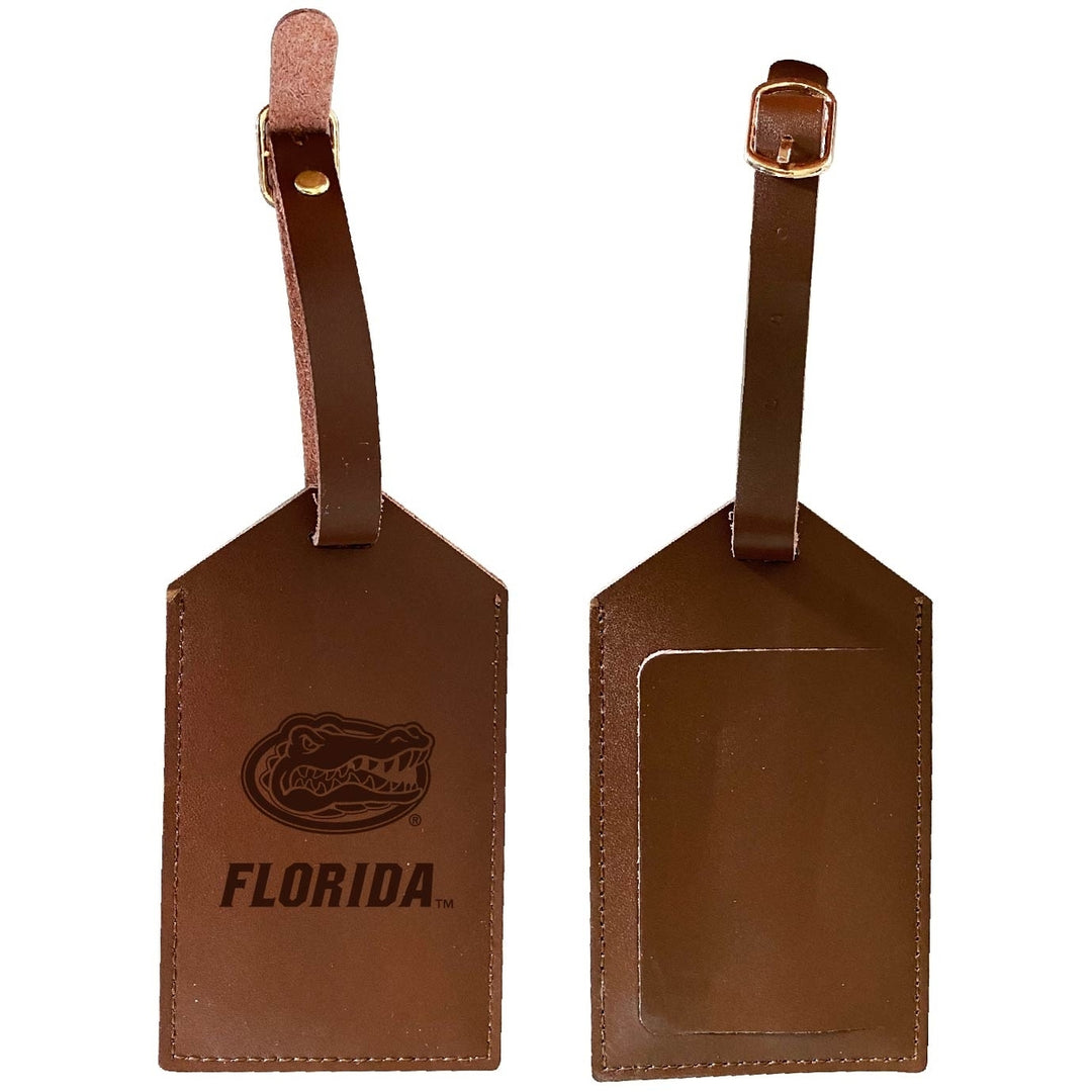 Florida Gators Leather Luggage Tag Engraved Officially Licensed Collegiate Product Image 1