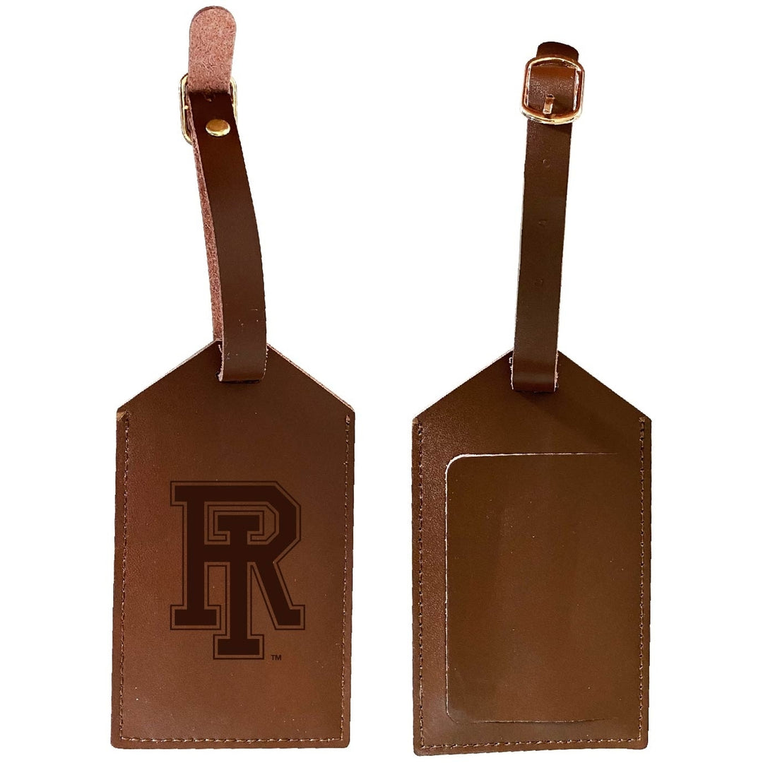 Rhode Island University Leather Luggage Tag Engraved Officially Licensed Collegiate Product Image 1