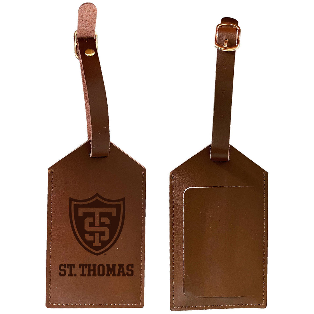 University of St. Thomas Leather Luggage Tag Engraved Officially Licensed Collegiate Product Image 1