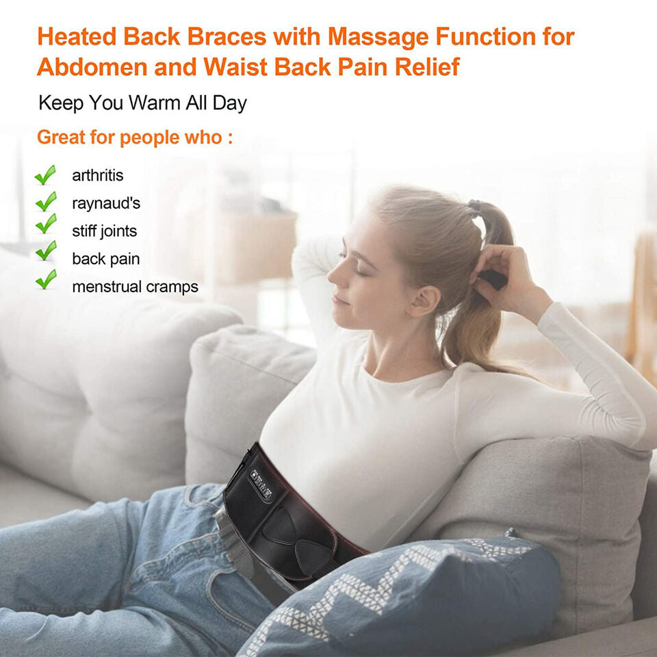 Electric Waist Heated Belt Full Waist Protection Vibrating Massage Compress 43in Image 3