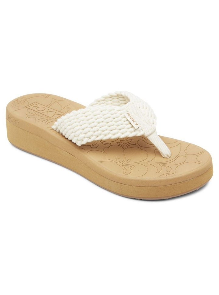 ROXY Womens Caillay Water-Friendly Wedge Flip Flop Cream - ARJL100952-CRE CREAM Image 2