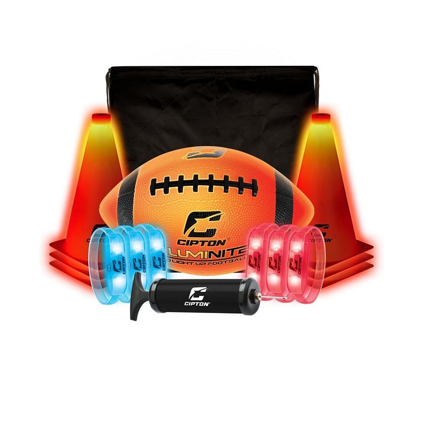 Cipton Sports LED Football Kit Orange Junior Size with 6 LED Bracelets and Cones Image 2