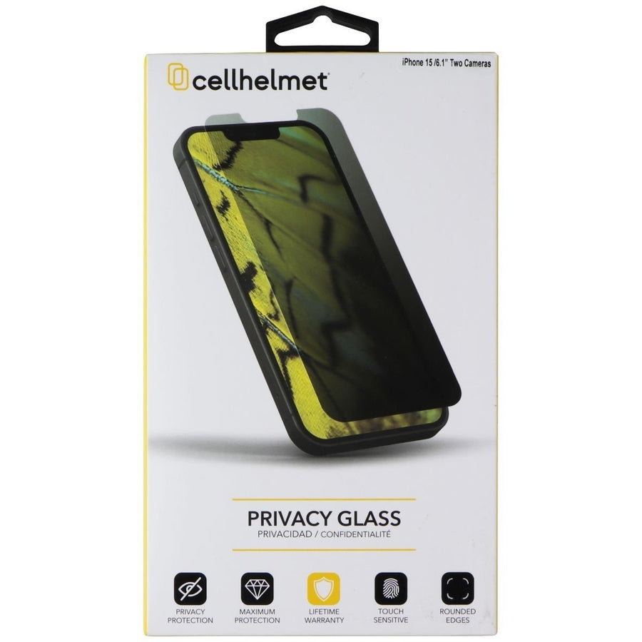 CellHelmet Privacy Glass Tempered Glass for Apple iPhone 15 Image 1