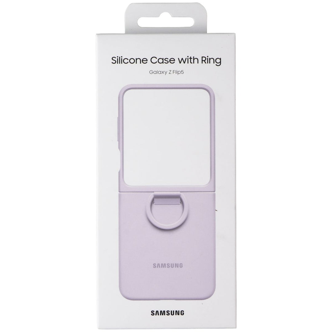 SAMSUNG Official Silicone Cover Case with Ring for Galaxy Z Flip5 - Lavender Image 1