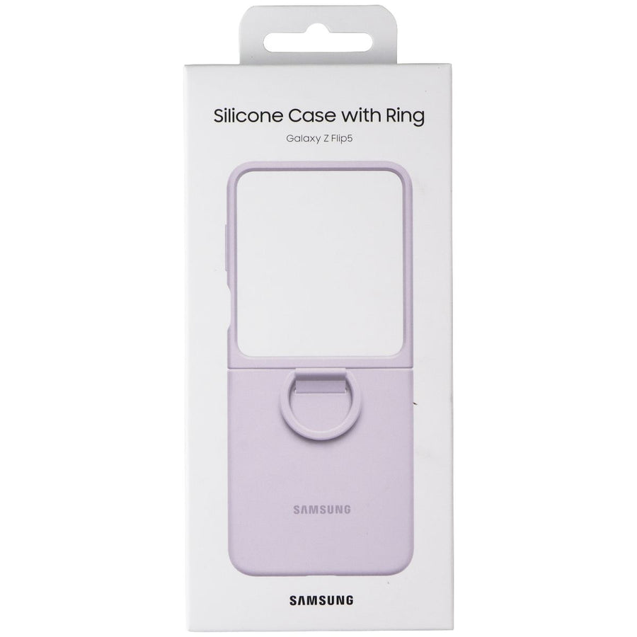 SAMSUNG Official Silicone Cover Case with Ring for Galaxy Z Flip5 - Lavender Image 1