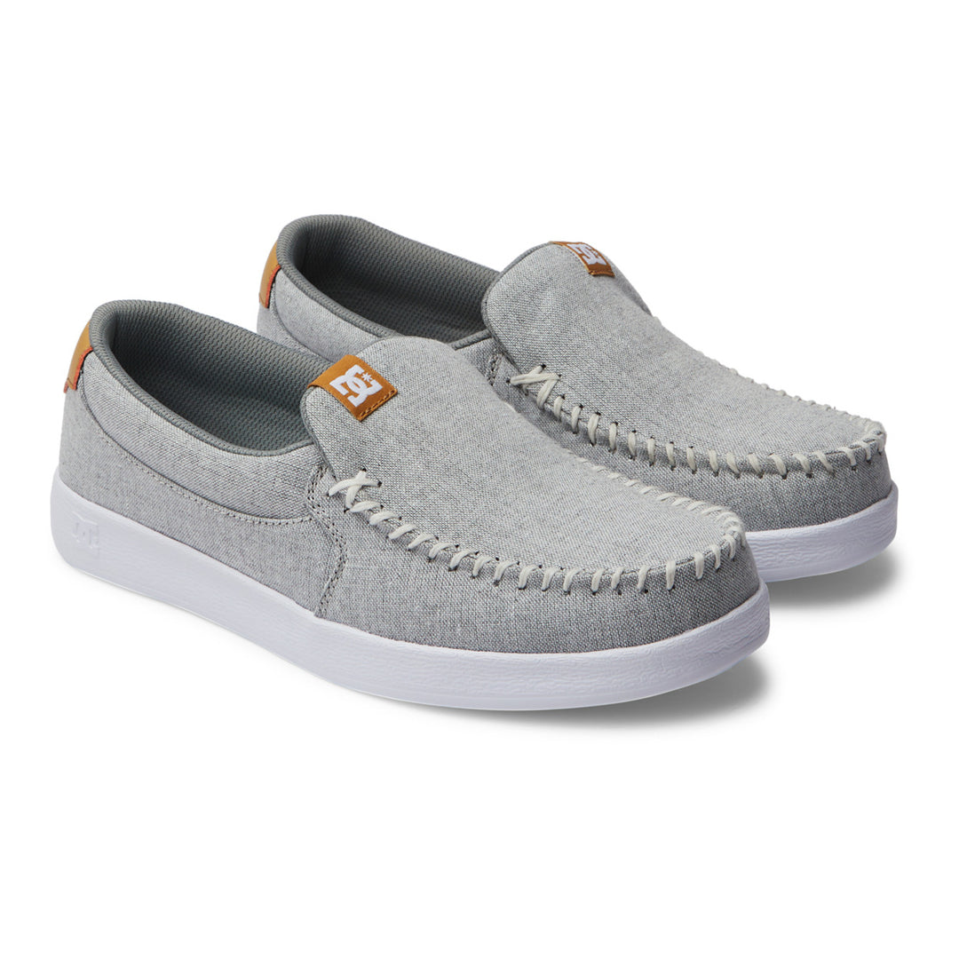 DC Shoes Mens Villain Slip-On Shoes White/White/Light Grey - ADYS100567-WWL WHITE/WHITE/LT GREY Image 2