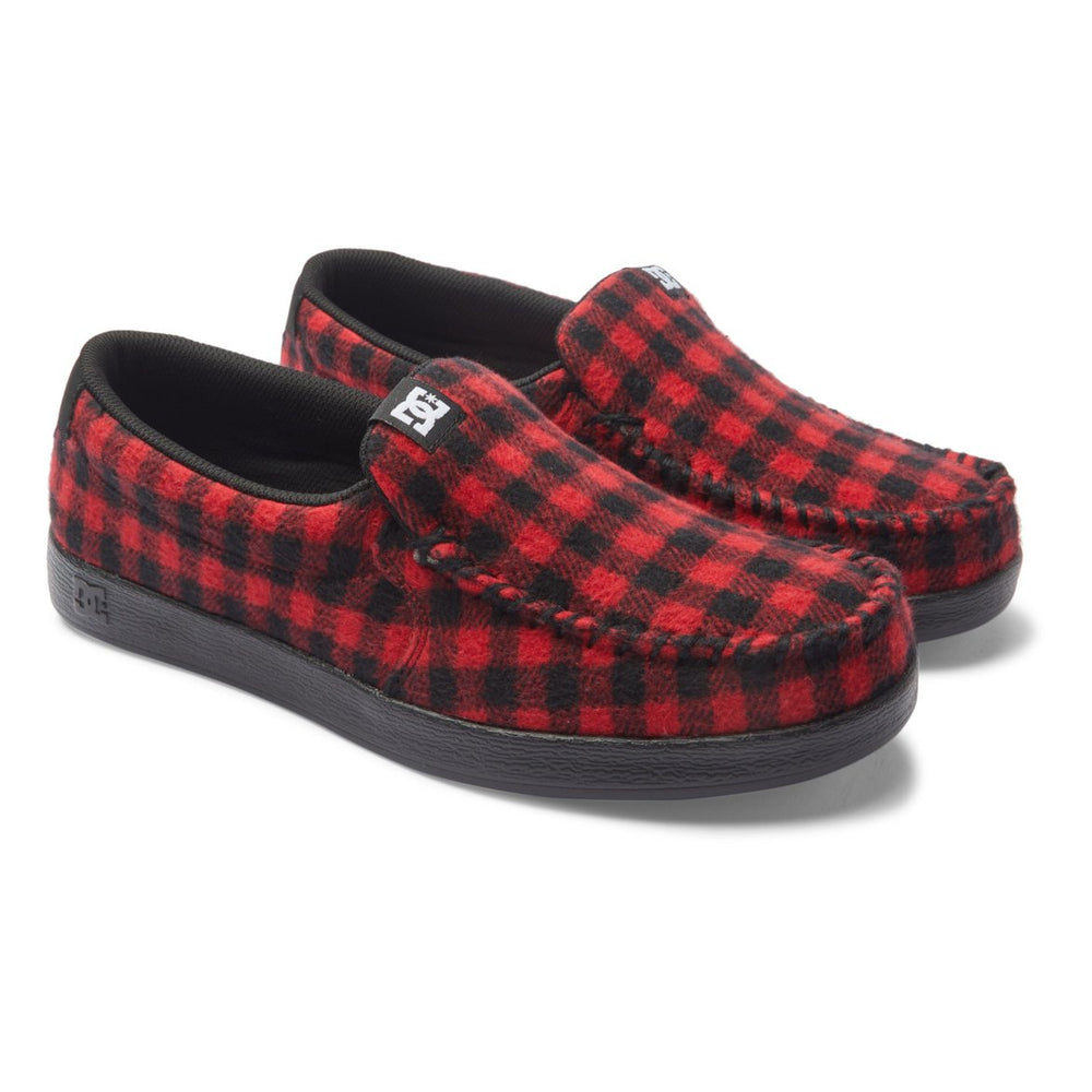 DC Shoes Mens Villain Slip-On Shoes Black/Red Plaid - ADYS100567-KRP BLACK/RED PLAID Image 2