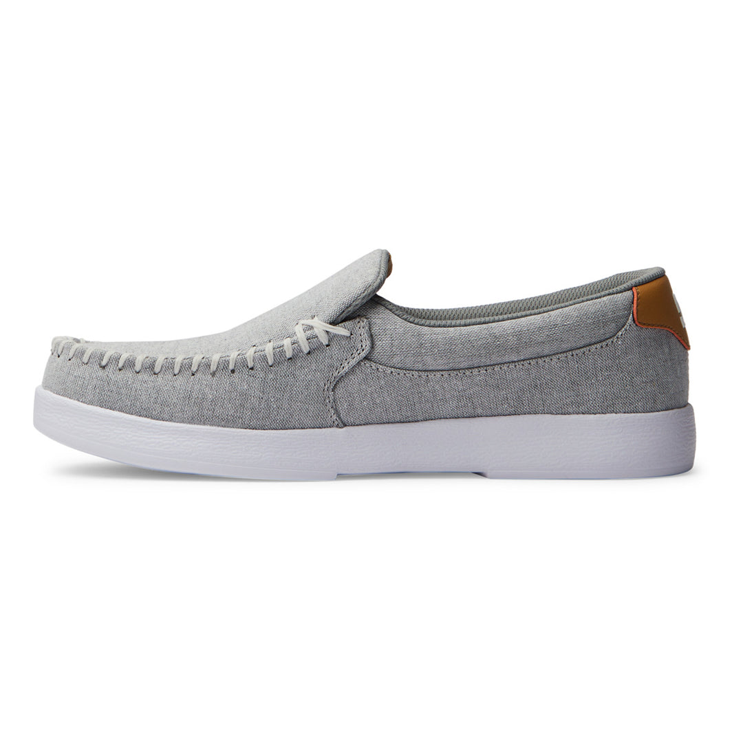 DC Shoes Mens Villain Slip-On Shoes White/White/Light Grey - ADYS100567-WWL WHITE/WHITE/LT GREY Image 3