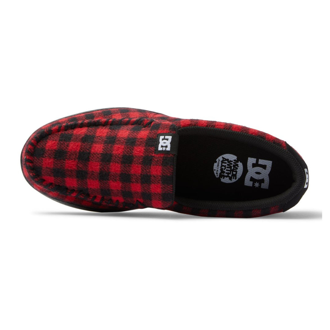 DC Shoes Mens Villain Slip-On Shoes Black/Red Plaid - ADYS100567-KRP BLACK/RED PLAID Image 4