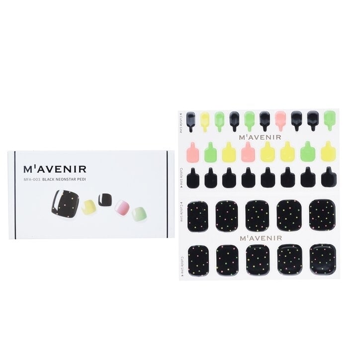 Mavenir - Nail Sticker (Black) - Black Neonstar Pedi(36pcs) Image 1