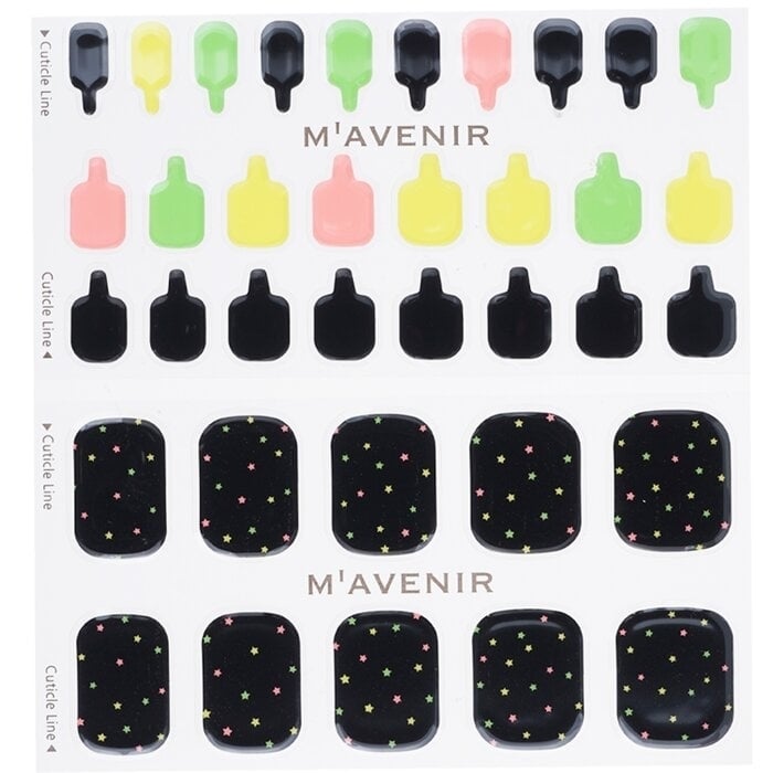 Mavenir - Nail Sticker (Black) - Black Neonstar Pedi(36pcs) Image 2