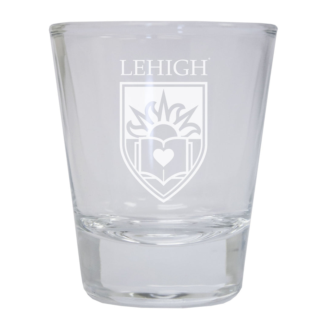 Lehigh University Mountain Hawks Etched Round Shot Glass Officially Licensed Collegiate Product Image 1