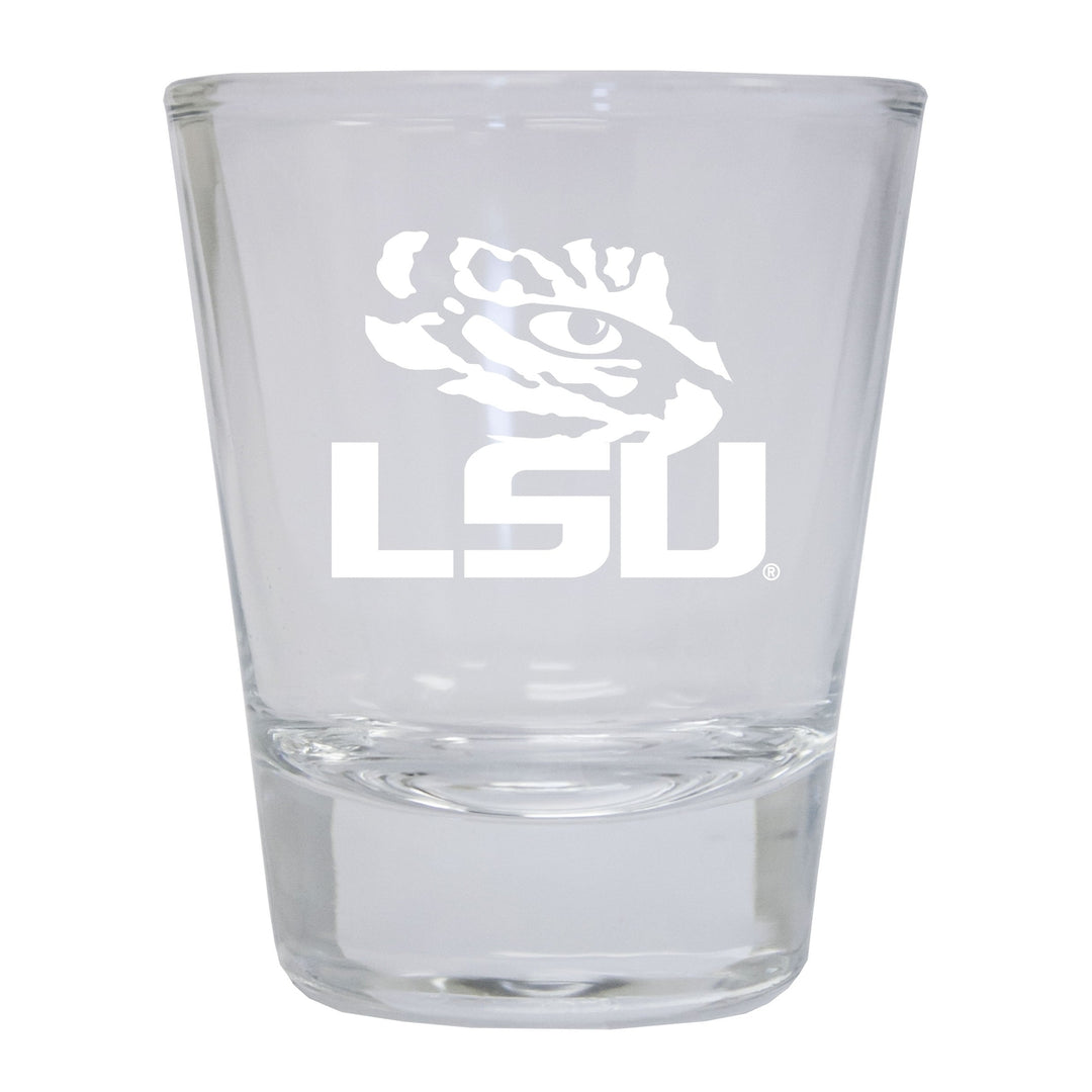 LSU Tigers Etched Round Shot Glass Officially Licensed Collegiate Product Image 1