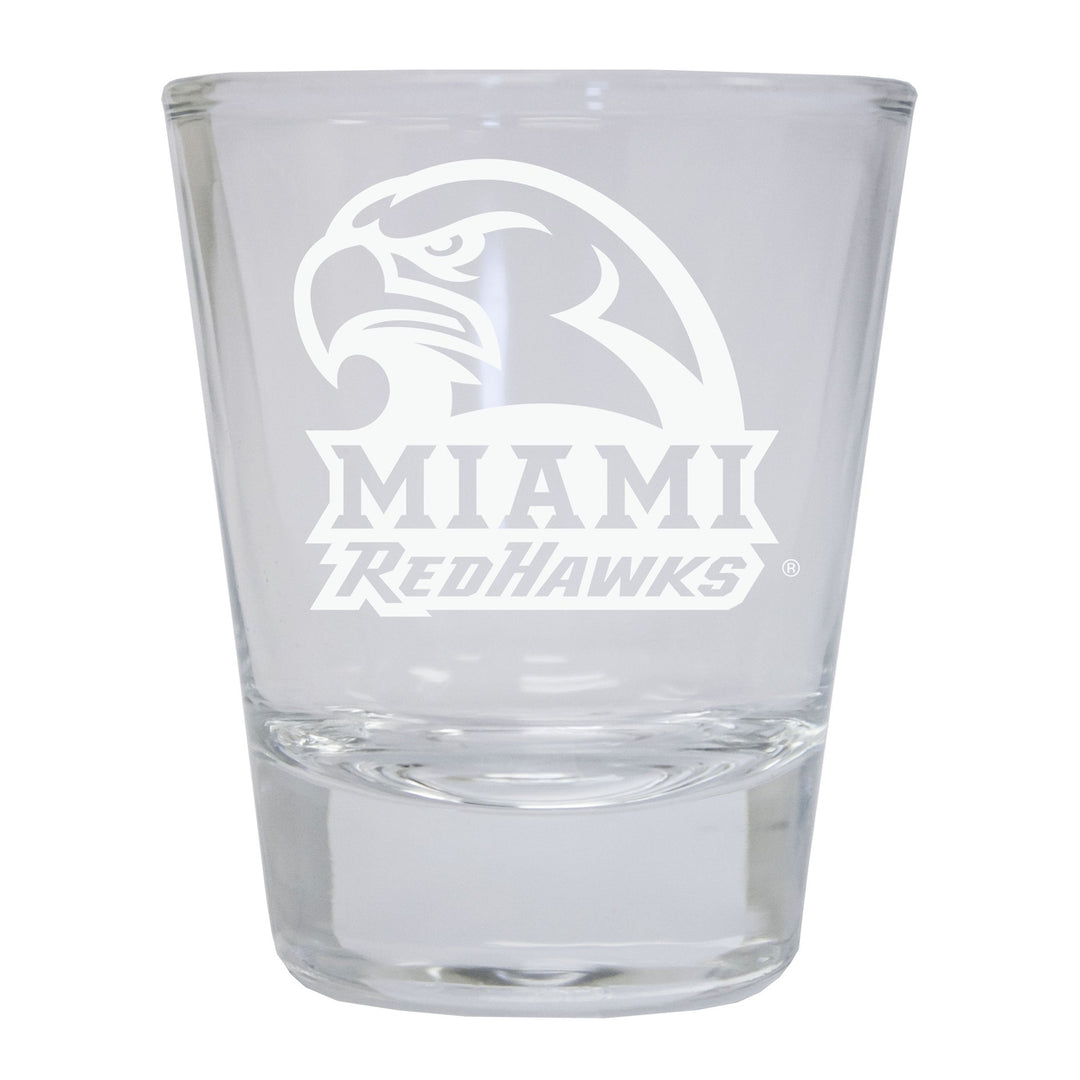 Miami of Ohio Etched Round Shot Glass Officially Licensed Collegiate Product Image 1