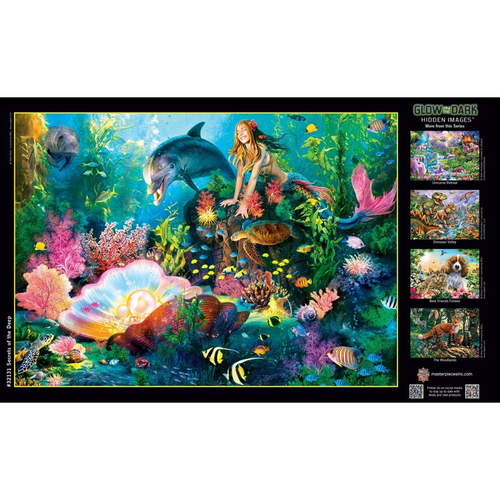 MasterPieces 500 Piece Glow-in-the-Dark Jigsaw Puzzle Hidden Images Ocean Scene Image 9