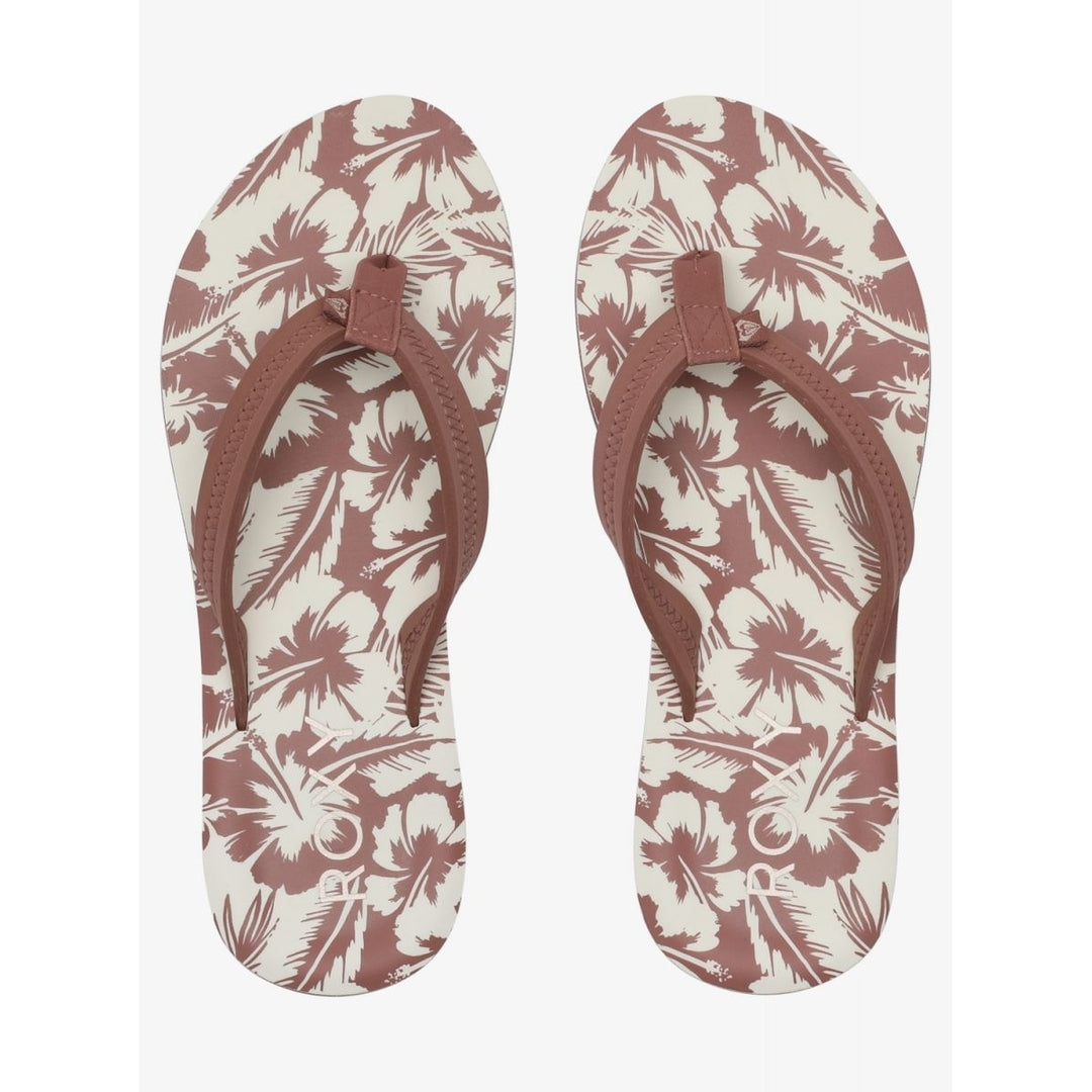 ROXY Womens VistaLoreto Flip Flop White/Chocolate - ARJL100953-WC6 WHITE/CHOCOLATE Image 3