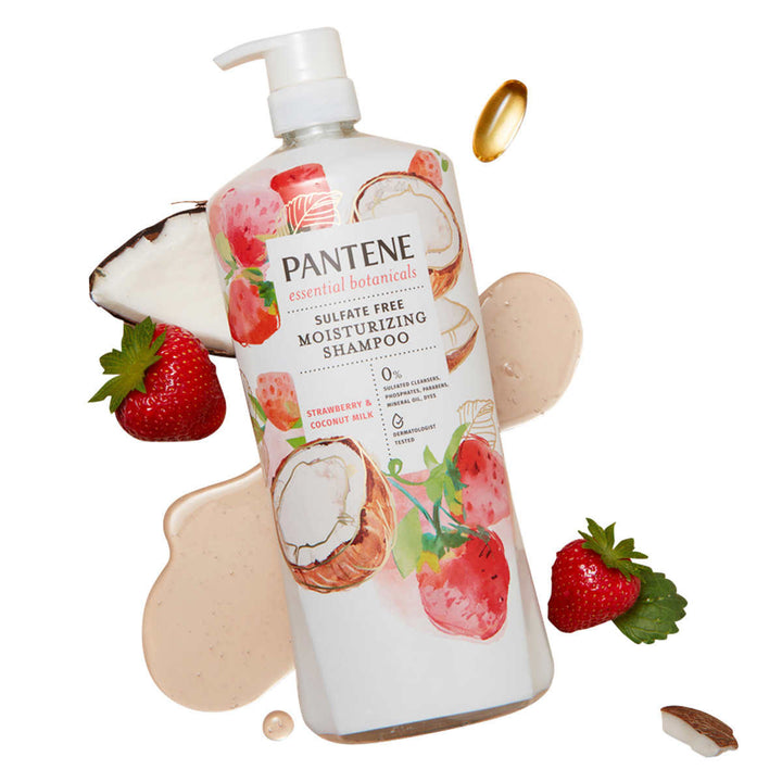 Pantene Essential Botanicals Strawberry and Coconut Shampoo38.2 Fluid Ounce Image 3