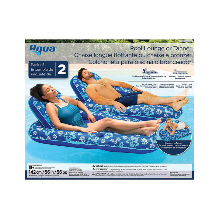 Aqua Luxury Inflatable Pool Recliner2 Pack Image 4