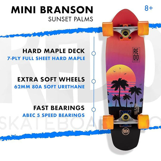 ReDo Skateboard Co. 26" Mini Branson - Sunset Palm- Image 4