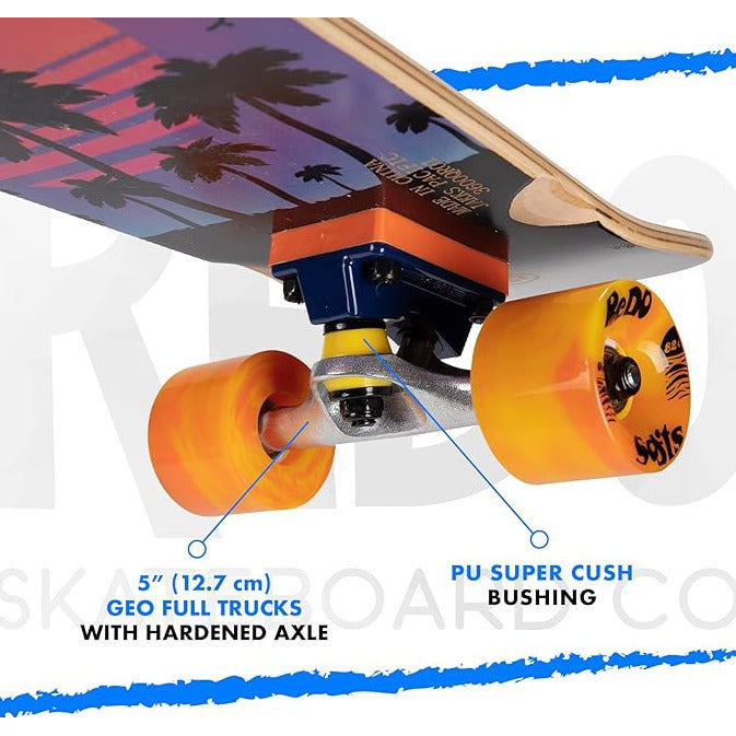 ReDo Skateboard Co. 26" Mini Branson - Sunset Palm- Image 6