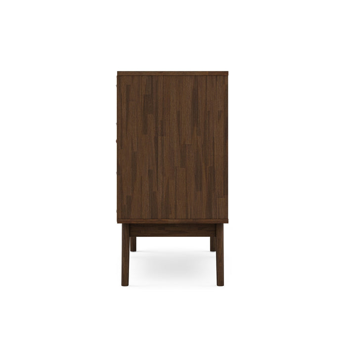 Clarkson Acacia Wine Cabinet with Stemware Rack and Hidden Storage Dark Brown Image 4