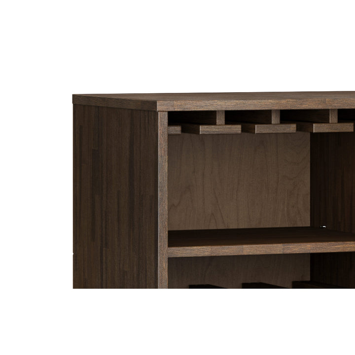 Clarkson Acacia Wine Cabinet with Stemware Rack and Hidden Storage Dark Brown Image 6