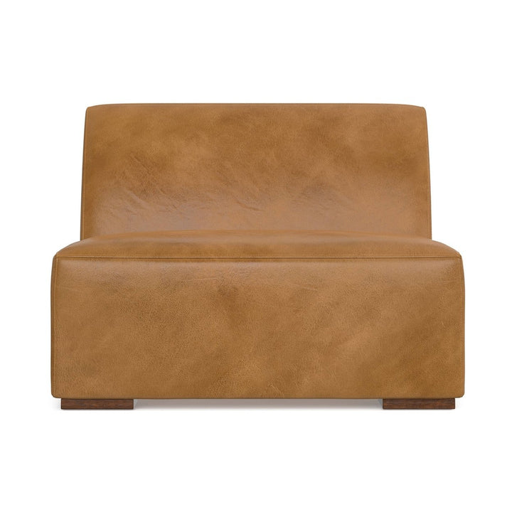 Rex Center Module Genuine Leather Armless Sofa Seat 3+ Customizable Design Image 4