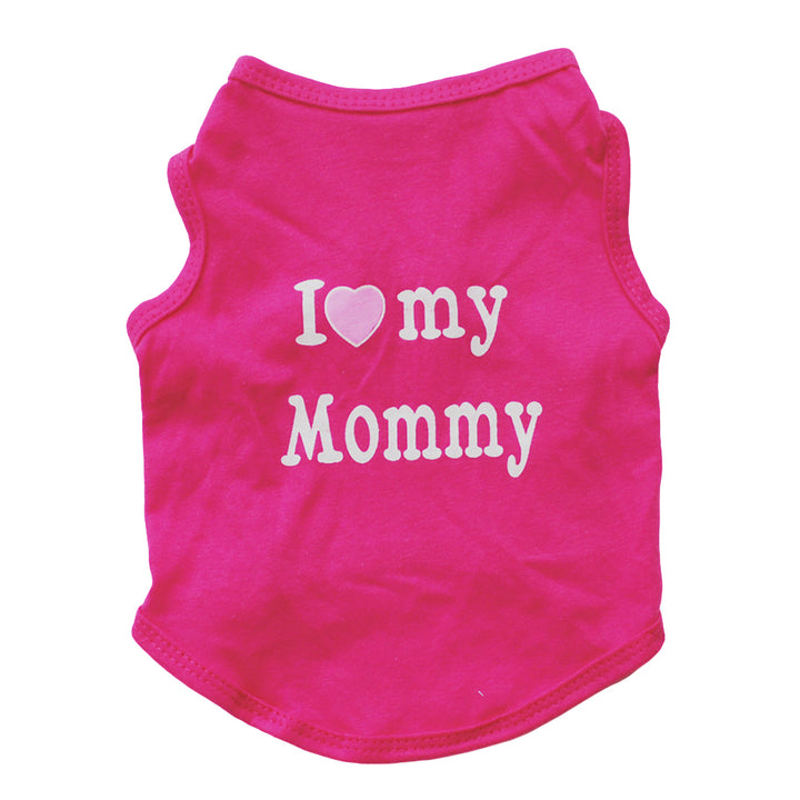 Lovely I Love My Daddy Mommy Small Dog Puppy Pet Cotton Clothes Sleeveless Vest Image 4
