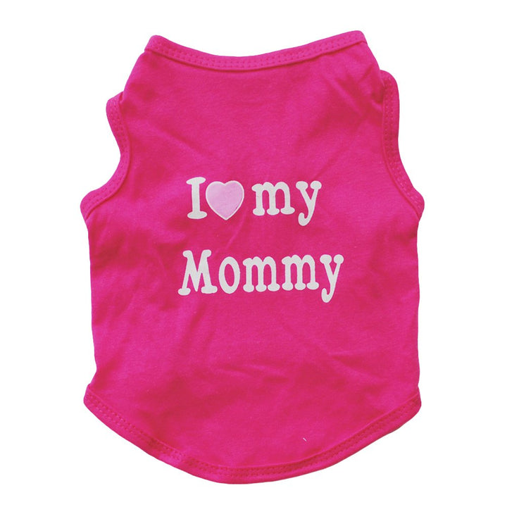 Lovely I Love My Daddy Mommy Small Dog Puppy Pet Cotton Clothes Sleeveless Vest Image 1