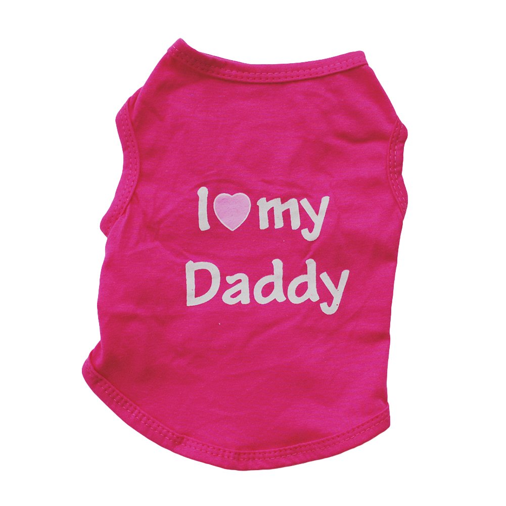 Lovely I Love My Daddy Mommy Small Dog Puppy Pet Cotton Clothes Sleeveless Vest Image 4