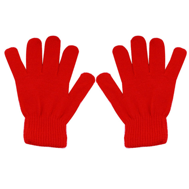 Gloves Solid Color Multi-use Acrylic Unisex Full Finger Warm Mittens for Winter Image 1