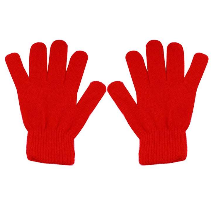 Gloves Solid Color Multi-use Acrylic Unisex Full Finger Warm Mittens for Winter Image 3