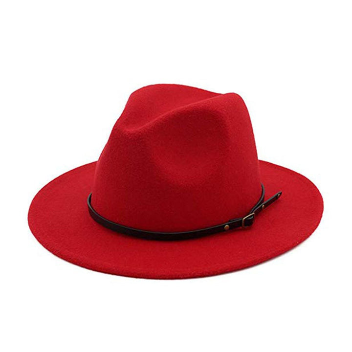 Jazz Cap Wide Brim Breathable Solid Color Fedora Hat Winter Floppy Women Cap Streetwear Image 4