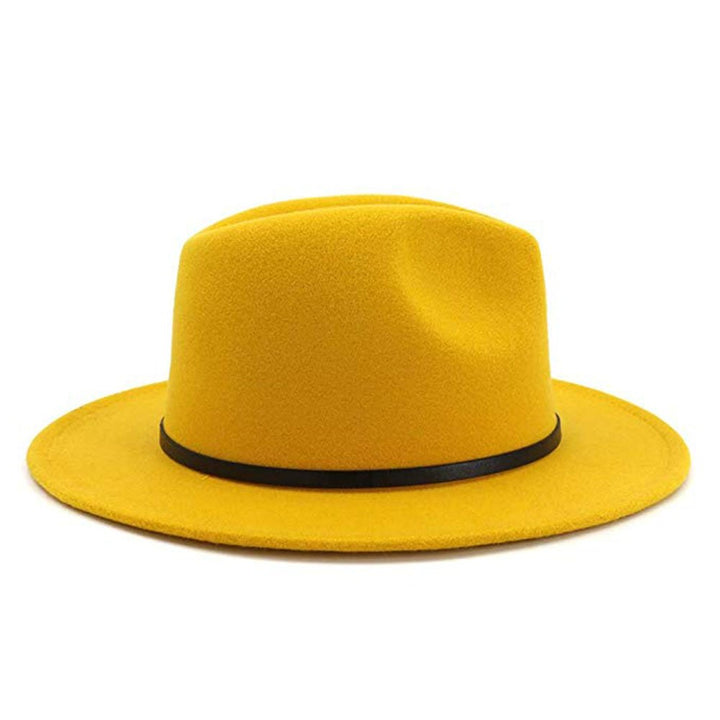 Jazz Cap Wide Brim Breathable Solid Color Fedora Hat Winter Floppy Women Cap Streetwear Image 8