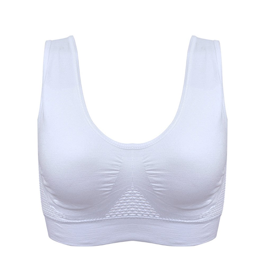 Vest Bra with Chest Pad Wire Free Solid Color Women Seamless Sports Bra for Gym Image 4