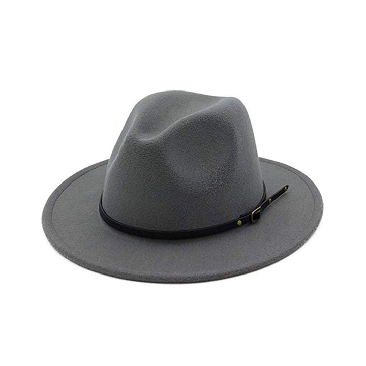 Jazz Cap Wide Brim Breathable Solid Color Fedora Hat Winter Floppy Women Cap Streetwear Image 1