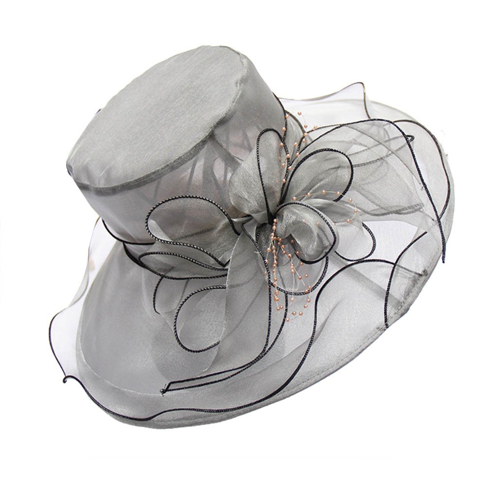 Beach Hat Floral Design Sun Protection Adjustable Organza Thin Elegant Sun Cap Fashion Accessories Image 1