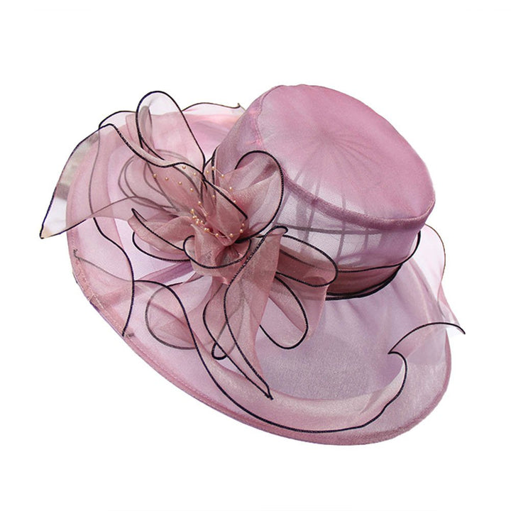 Beach Hat Floral Design Sun Protection Adjustable Organza Thin Elegant Sun Cap Fashion Accessories Image 8