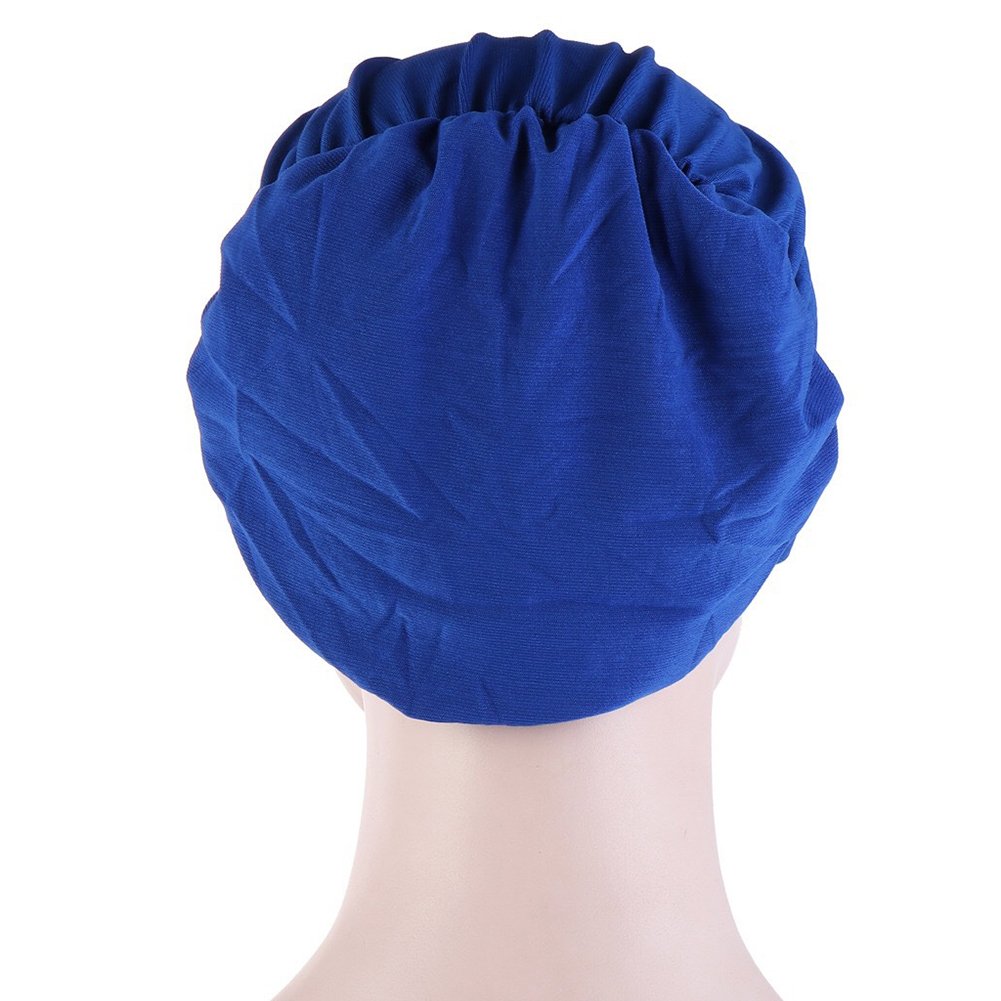 Women Small Solid Color Soft Knotted Night Sleep Beanie Bonnet Chemo Hat Cover Image 12