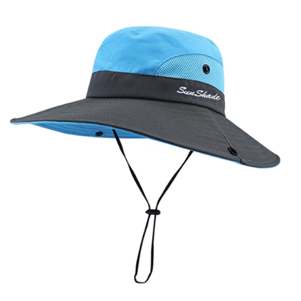 Anti-UV Patchwork Color Adjustable Straps Sun Hat Wide Brim Panama Hunting Fishing Sun Hat Outdoor Supplies Image 2