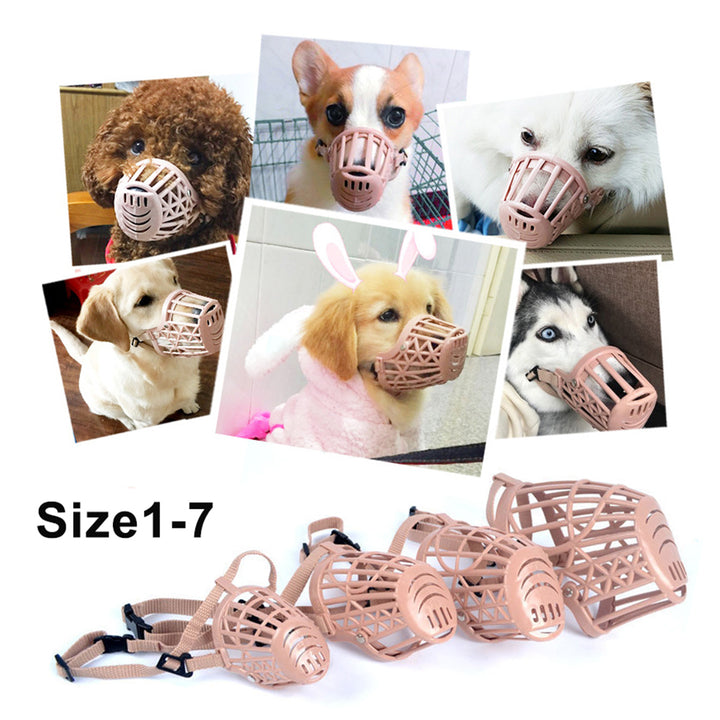 Dog Muzzle High Durability Breathable Plastic Pet Muzzle Dog Anti-Barking Secure Mouth Guard Pet Supplies Image 3