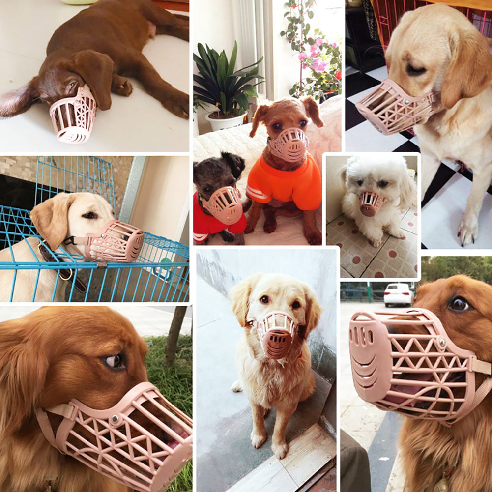 Dog Muzzle High Durability Breathable Plastic Pet Muzzle Dog Anti-Barking Secure Mouth Guard Pet Supplies Image 4