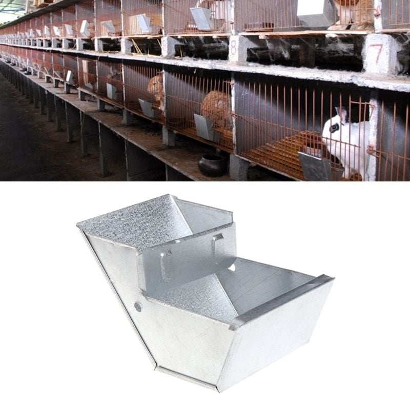 Rabbit Hutch Trough Feeder Drinker Food Bowl Equipment Tool for Farming Animals Image 1