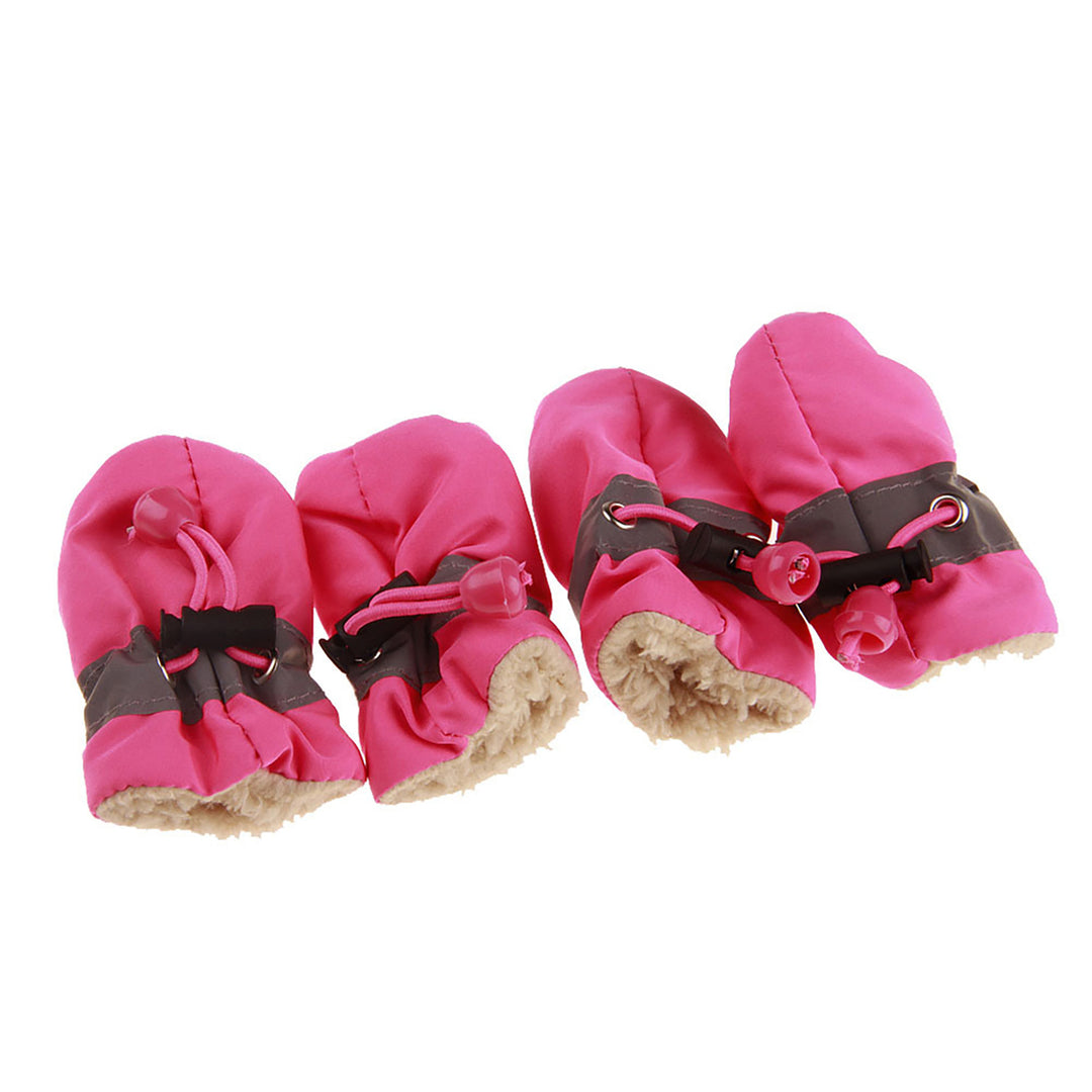 4Pcs/Set Pet Dog Puppy Non-Slip Soft Shoes Covers Rain Boots Footwear for Home Image 7