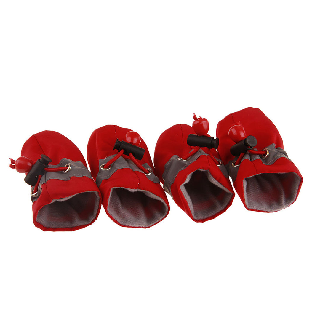 4Pcs/Set Pet Dog Puppy Non-Slip Soft Shoes Covers Rain Boots Footwear for Home Image 9