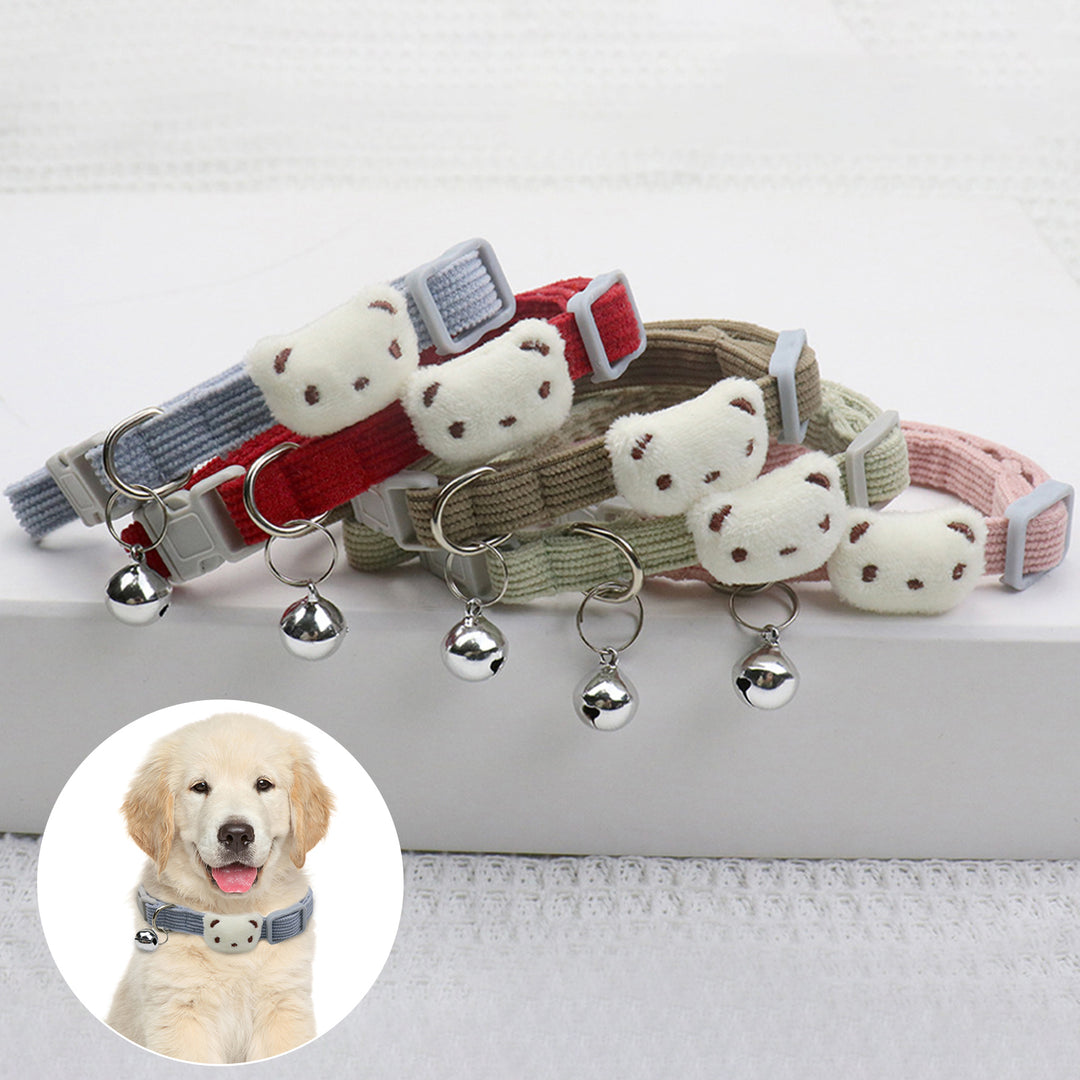 Dog Collar High Elasticity Breathable with Bells Fashion Puppy Cats Collar with Bell for Kitty Image 7