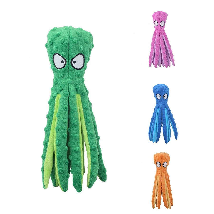 Dog Toy Bite Resistant Plush Safe Octopus Puppy Toy for Home Image 1